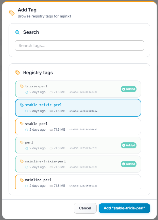 Gameye Admin — Add Tag modal