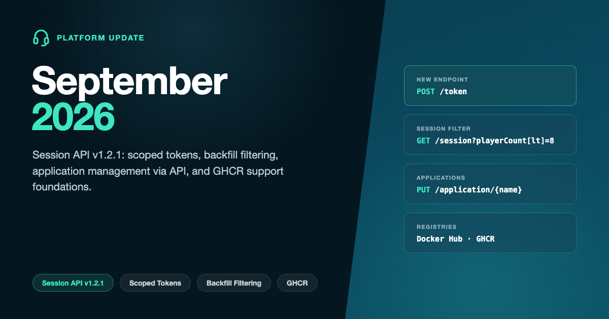 Gameye Platform Update — September 2026