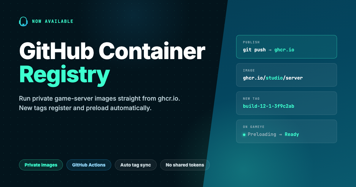 Gameye Now Supports GitHub Container Registry